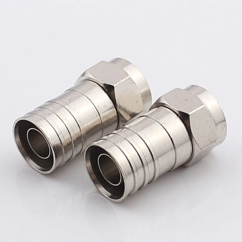 British F Plug Cable Connector Ferrules 75 5F Copper Jack Waterproof