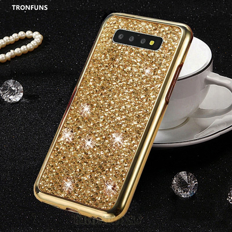 Блестящий Мягкий силиконовый чехол для samsung Galaxy S10 Plus S10e S9 S8 S7 Edge блестящий