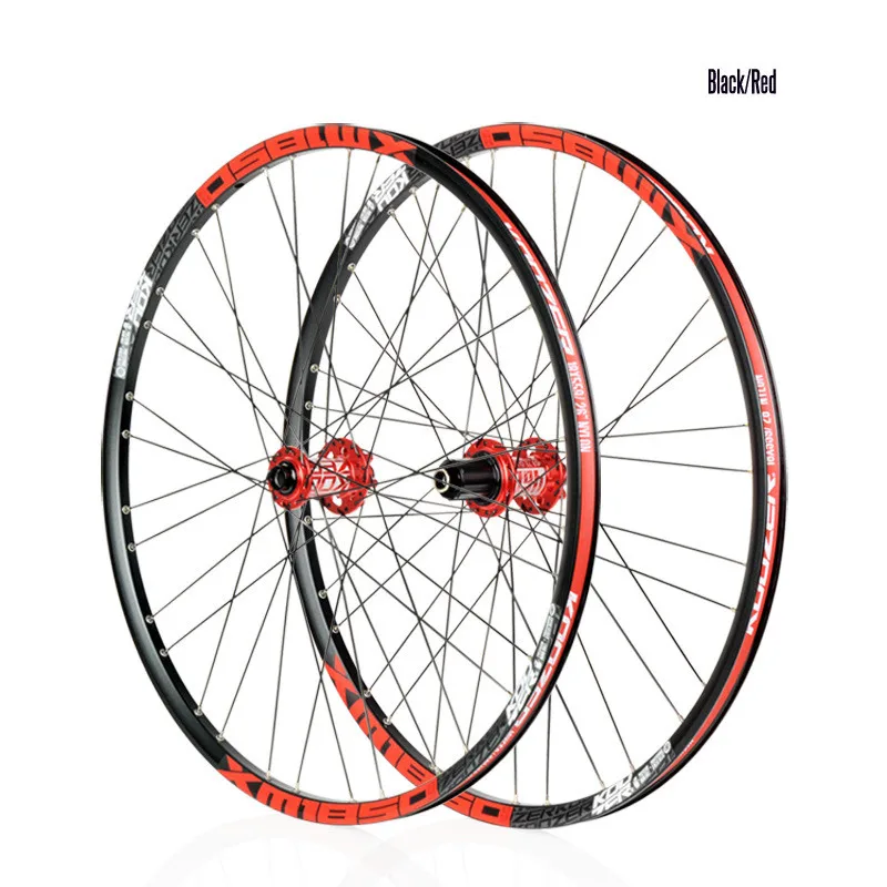 Набор колес для горного велосипеда Koozer XM1850 MTB 26/27, 5 дюймов, ультралегкий 72 кольца, быстроразъемный, с 4 подшипниками XD, велосипедная колесная пара - Цвет: 27.5ch black red