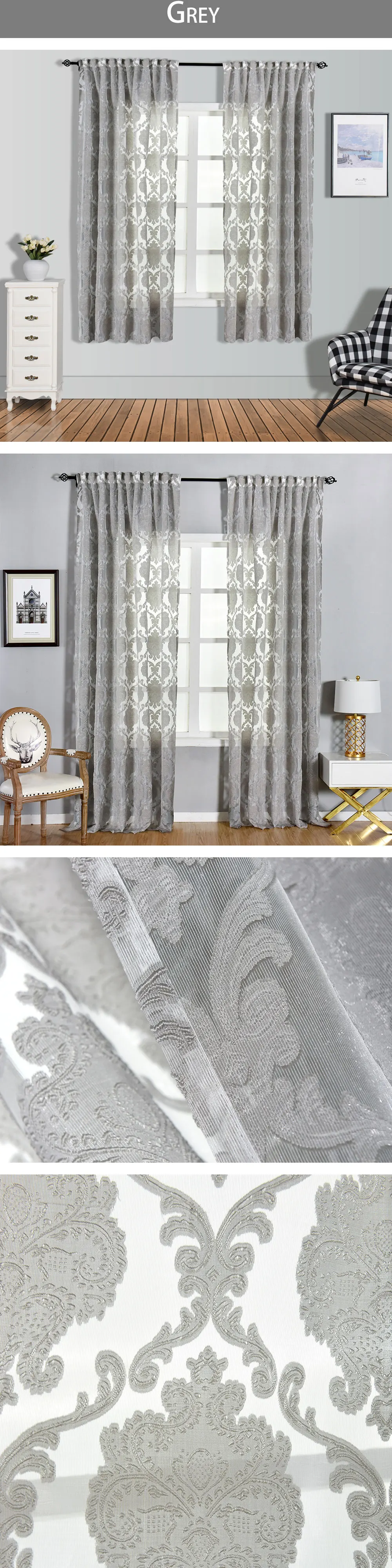 Smt586 NAPEARL European Luxury Floral Transparent Jacquard Drapes for Home Window Decoration Bedroom Curtains Tulle Textiles Fabrics (4)