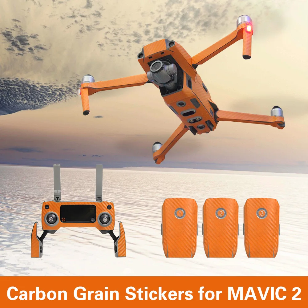 Sunnylife Waterproof PVC Stickers Carbon Grain Skin Decals for DJI MAVIC 2 PRO &amp ZOOM Drone Remote Controller Battery | Игрушки и