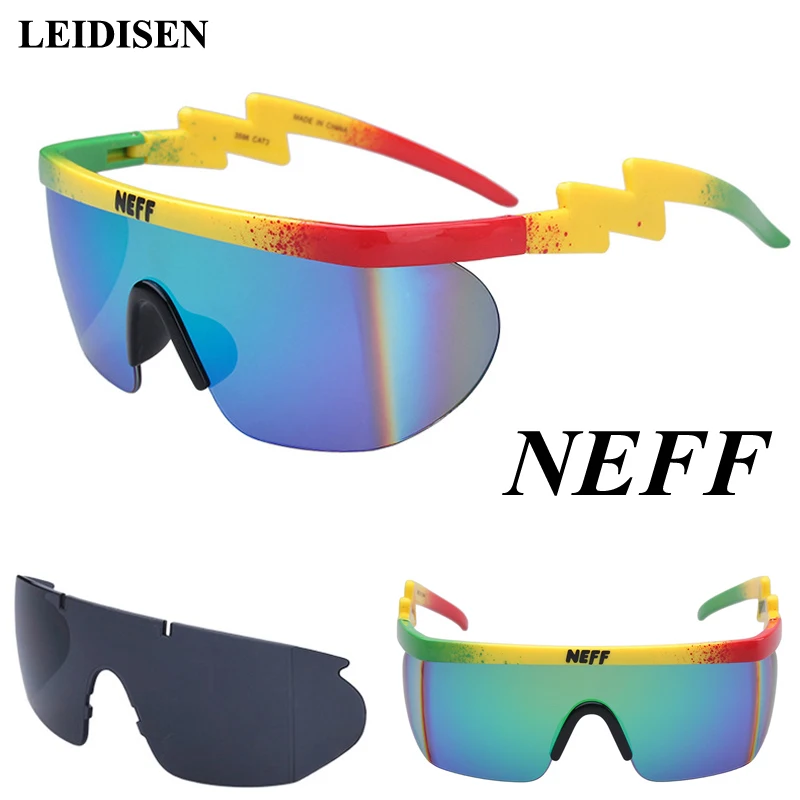 Новые модные брендовые солнцезащитные очки Neff для мужчин/женщин Oculos De Sol Винтажные Солнцезащитные очки с покрытием для вождения 2 объектива Gafas Feminino