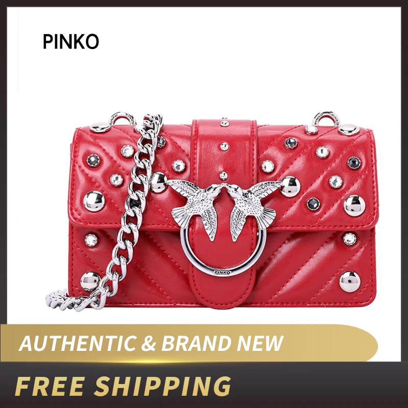 PINKO Мини Любовь Макси заклепки Tracolla Al 18-19 PLTT 1P217X Y512 сумка | Багаж и сумки