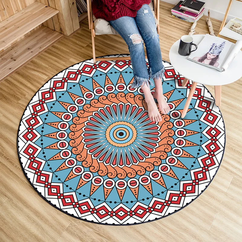 

National wind round floor carpet hanging basket computer chair bedroom bedside living room rug bathroom anti- skid household mat