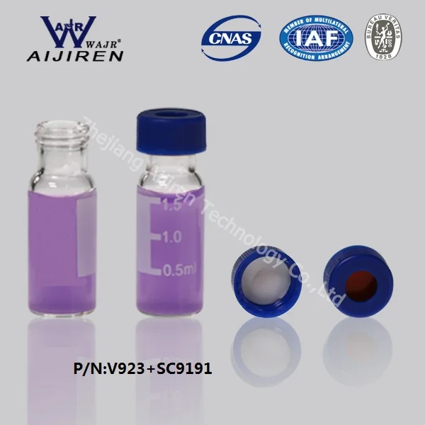 OEM 2ml 9 425 hplc vial with screw cap and ptfe septa used for lab