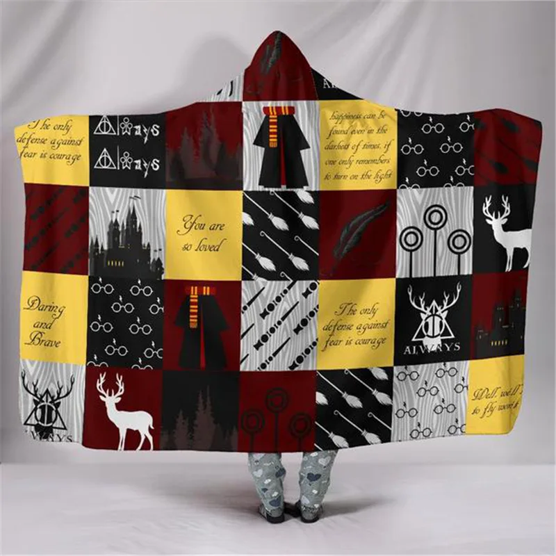 Sport Mom Hockey Soft Back to School Blanket In Cap Warm Blanket For Couch Throw Travel Hooded Blanket Anime Blanket