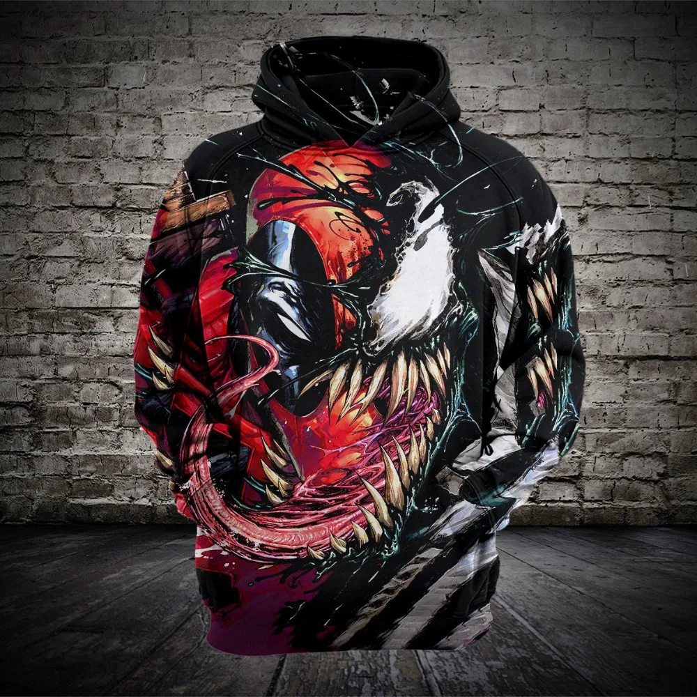 US Size Cosplay for Movie Venom Hoodies Deadpool Men Women