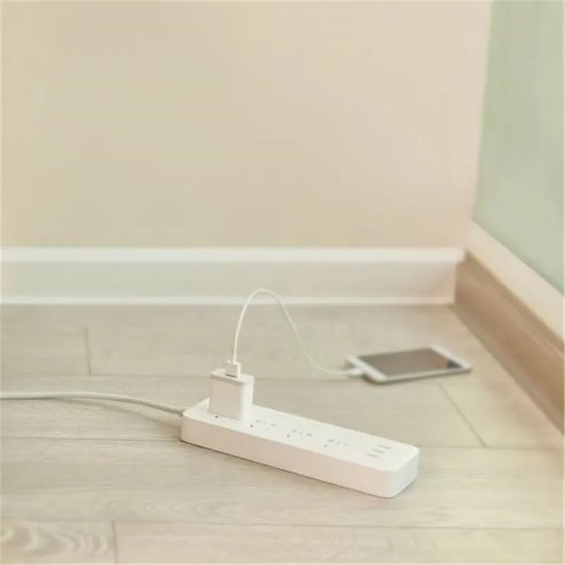 Xiaomi power Strip 4 розетки индивидуальные переключатели управления 5 В/2.1A Быстрая зарядка 3 USB порта удлинитель зарядное устройство 2 м кабель H15