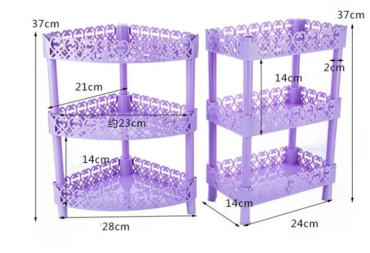 DIY 3 слоя пластик ванная комната отделка стеллаж для хранения макияж organier настенные угловые полки Аксессуары для ванной комнаты