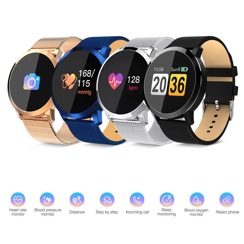 

Q8 Smart Watch Band Heart Rate Monitor Fitness Tracker Blood Pressure Sport Bracelet for Android Huawei Xiaomi IOS