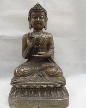 

USPS to USA S1141 18" Tibet Bronze Copper Buddhism Shakyamuni Statue Joss Sakyamuni Buddha Holder