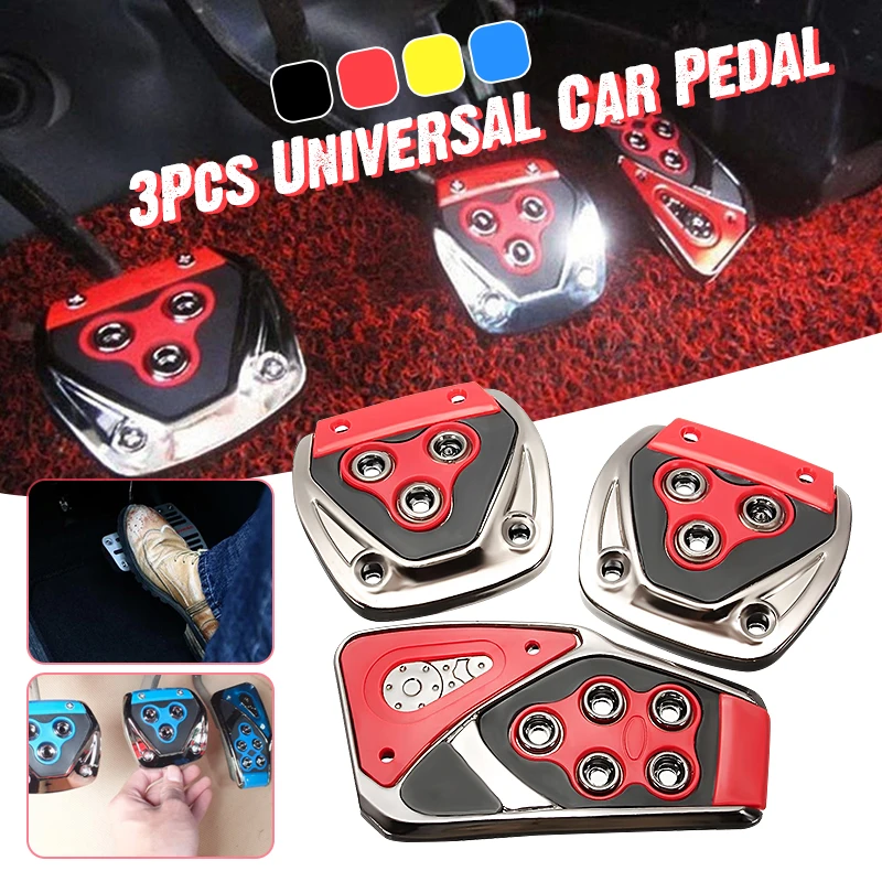 

Car Pedals Set Aluminium Alloy+PVC Clutch+Brake+Throttle Pedals Universal Manual Brake Gas Clutch Racing Pedal Pads Cover Set