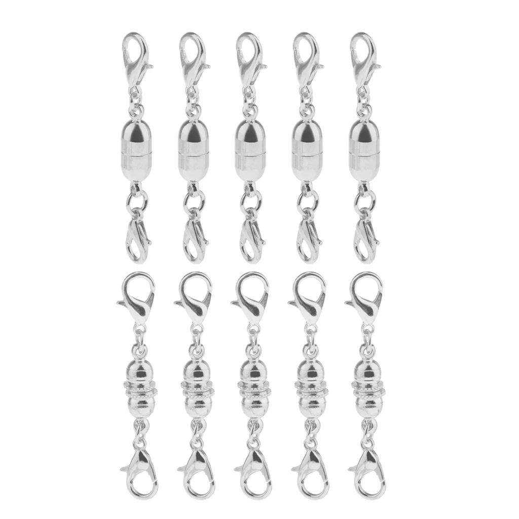 10 Piece Magnetic Hooks Lobster Necklace Bracelet Converter Extender Clasp