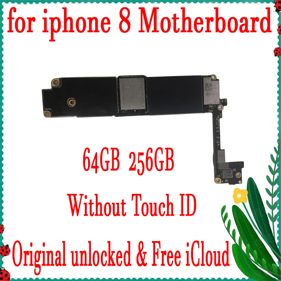 

New Arrival Original Motherboard For iPhone 8 4.7inch 64GB 256GB Factory Unlock Mainboard IOS Update Support No Touch ID