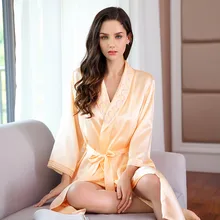 Новое поступление, женское кимоно из шелка тутового шелкопряда, халаты, сексуальное женское белье, женский халат для подружки невесты на свадьбу, шелковая ночная рубашка, Халат