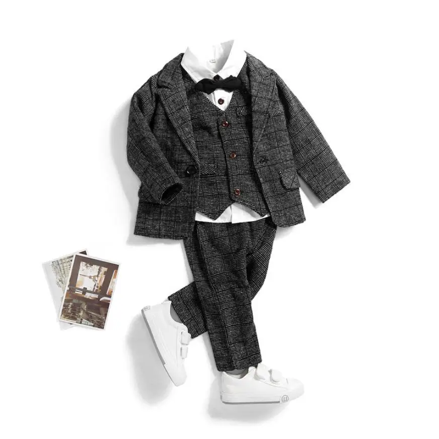

Baby Boys Clothes Children Blazer Sets Spring Formal Suits Blazer Vest Pants Sets Wedding Party Outfits Kids Tuxedo Outwear Y82