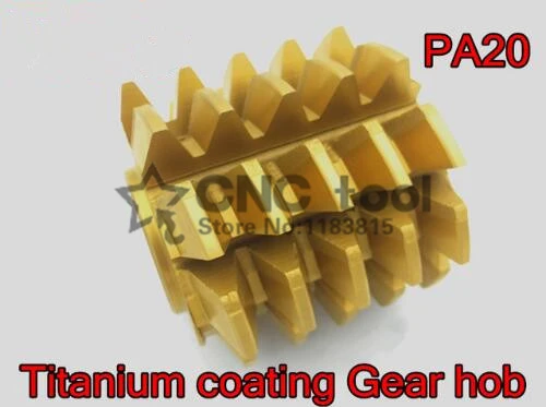 M0.5 M0.6 M0.7 M0.8 M0.9 M1.0 M1.25 modulus 50*40*22mm Inner hole PA20 degrees HSS Titanium coating Gear hob Gear cutting tools