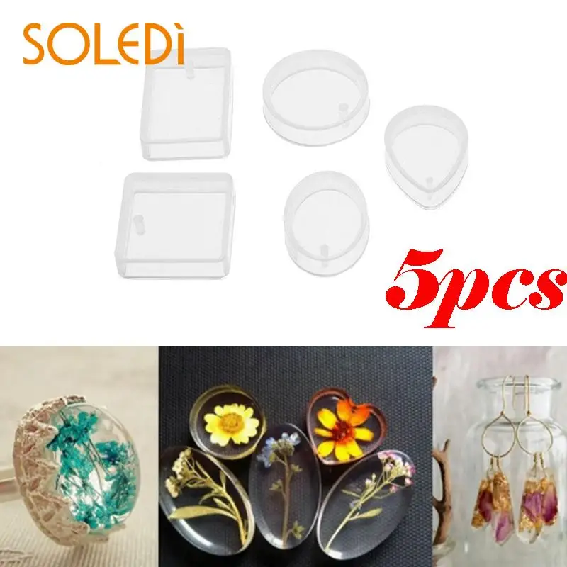 

5pcs Silicone Crystal Necklace Making Water Drop Resin Bracelet Epoxy Jewelry Epoxy Forms Mold For Crystal Diamond Pendant