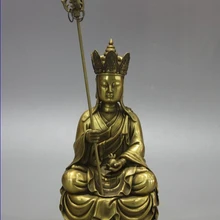 USPS в США S1016 Тибет Буддизм Храм Латунь Медь Кшитигарбха Дзидзо Tangseng Бодхисаттва Статуя