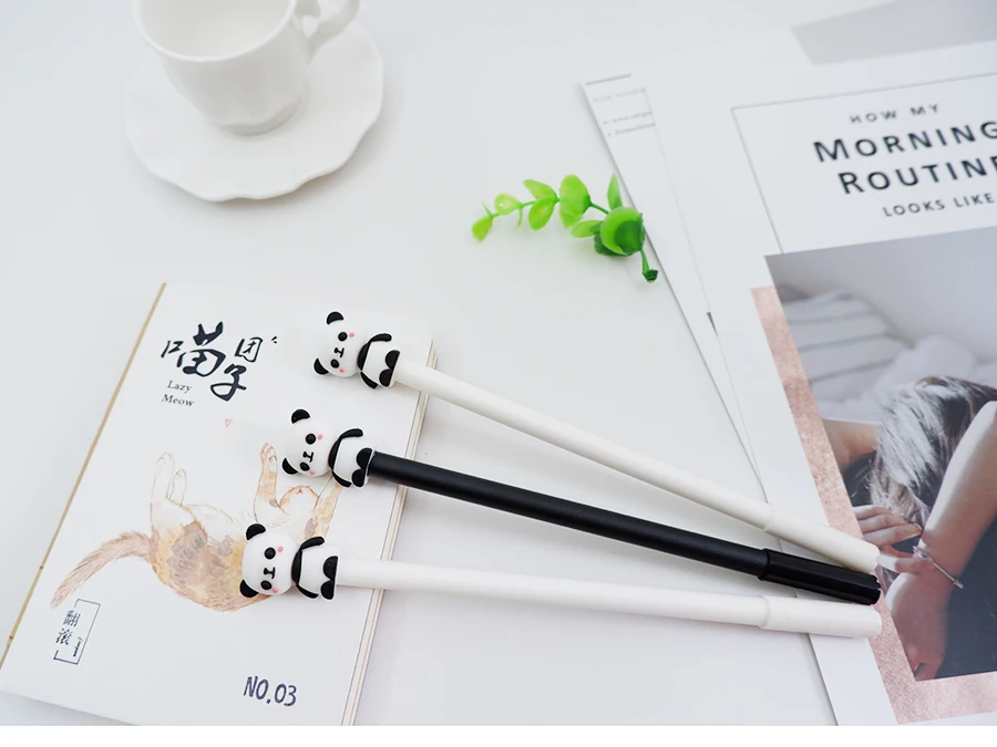 2 шт./лот милая маленькая панда гелевая ручка сувенир Канцтовары школы и офиса поставка Kawai простая ручка, письменные принадлежности