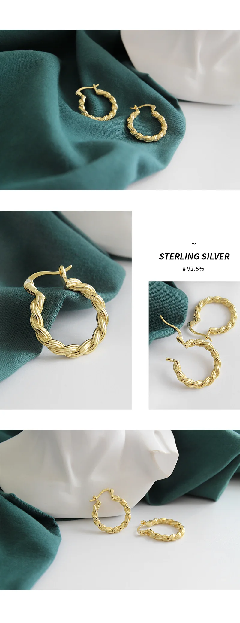 Винтажные маленькие серьги-кольца из стерлингового серебра 925 пробы для женщин, круглые серьги-кольца золотого цвета, серьги-кольца Plata De Ley 925, ювелирные изделия