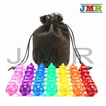 

High Quality 49 Pcs/bag Bright Rainbow Translucent Digital Dados Dies,Set of D4 D6 D8 D10 D10%D12 D20 for DND TPRG Board Game