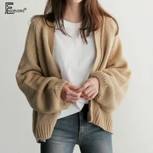 Наряд в консервативном стиле Женская осенне-зимняя верхняя одежда школьная одежда с длинными рукавами милый вязаный свитер для девочек кардиган с открытым передом 7028