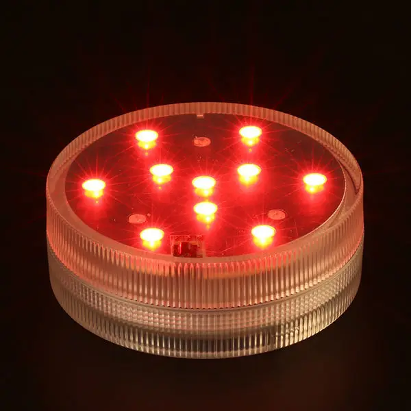 100 шт./лот 3AAA Батарея супер яркий Multicolors RGB LED Погружные Водонепроницаемый светодиод под ваза свет 7 см дистанционного мини привело