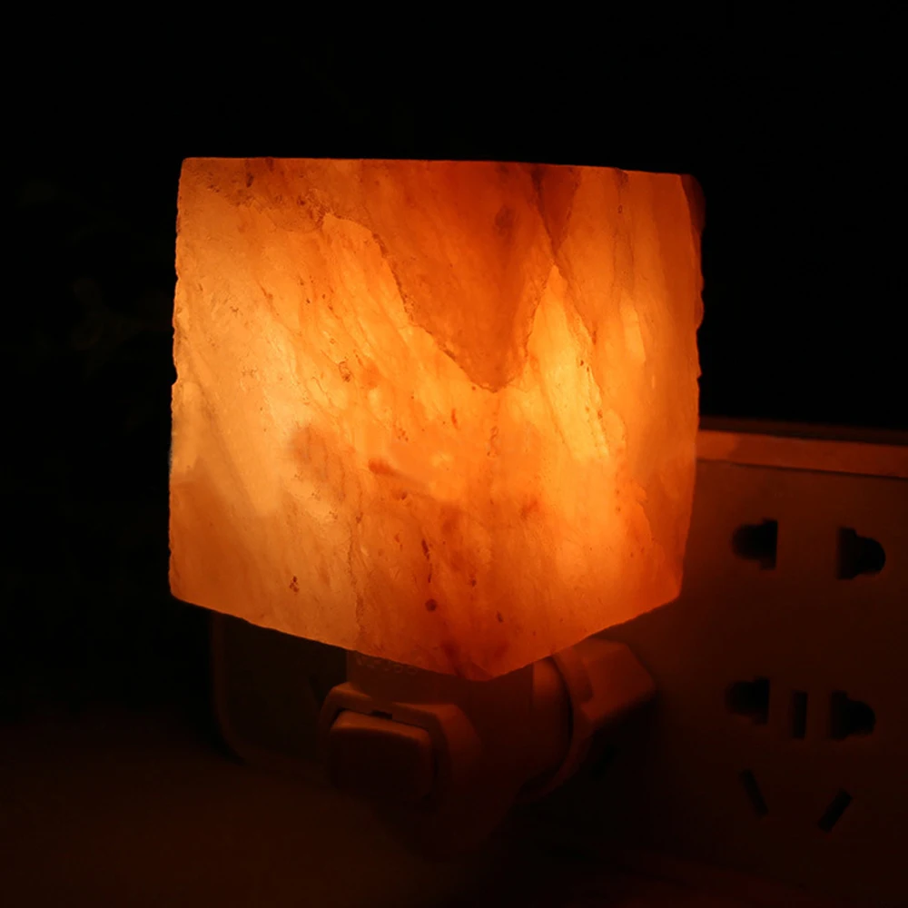 HoneyFly15W натуральный кристалл лампа из гималайской соли 110 В/220 В очиститель воздуха Хрустальная каменная соль прикроватная ночник с настенной вилкой лампа