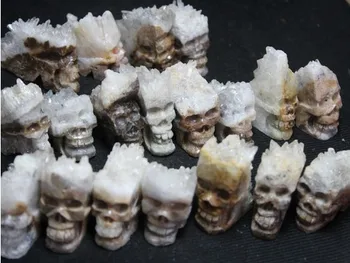 

Natural cranium quartz crystal Stones wedding home decoration chakras treatment Halloween DIY gift Reiki skulls