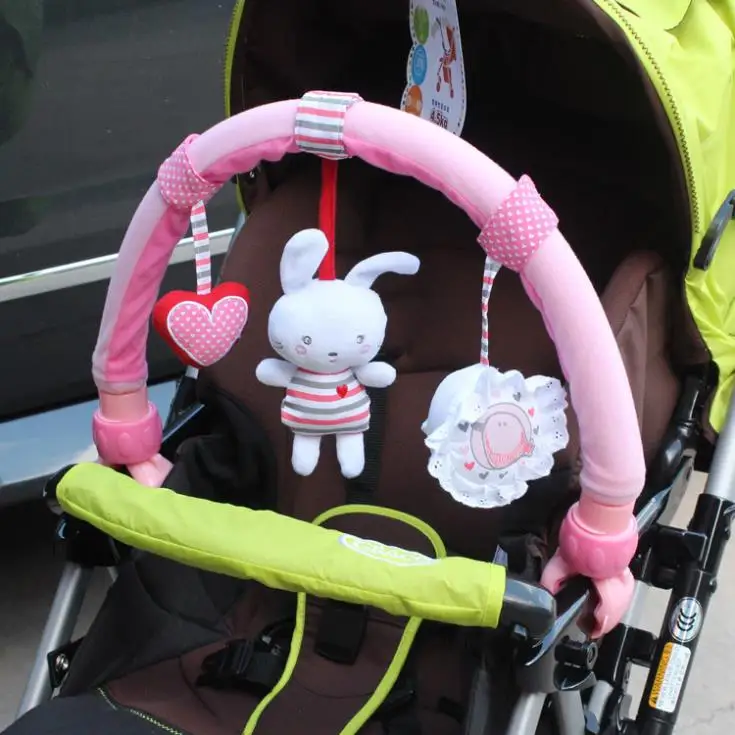 

sozzy baby stroller car clip car hanging toy music clip pink rabbit 20%Off