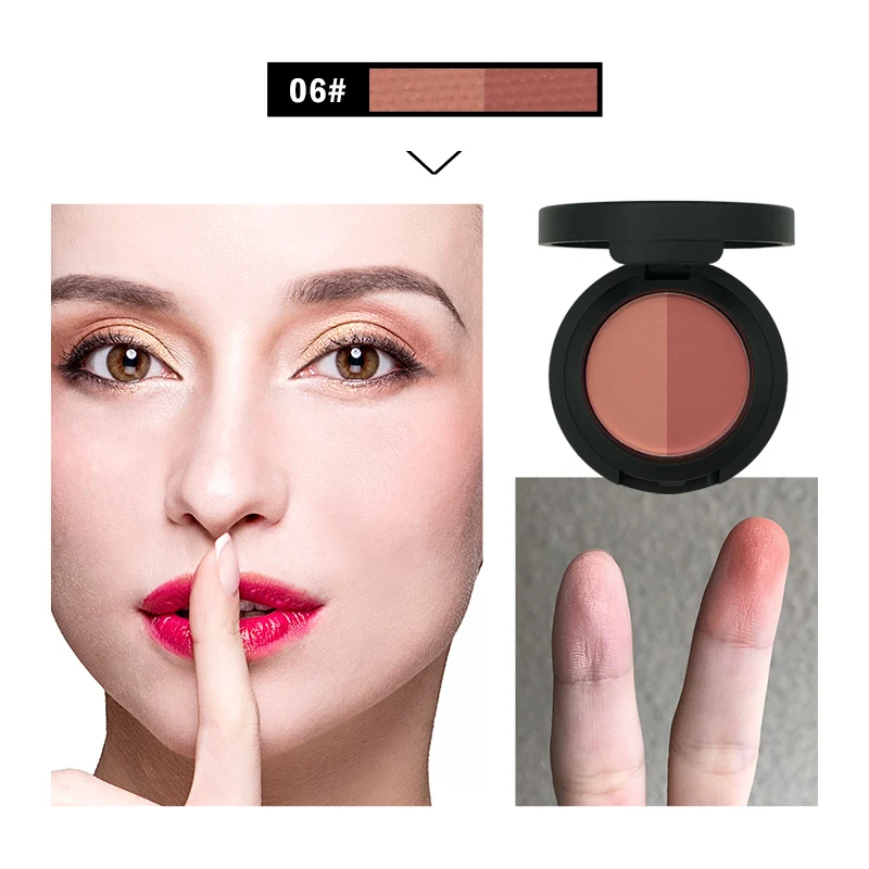 6 Colors Baked Blush Makeup Cosmetic Natural Baked Blusher Powder Palette double color Charming Cheek Make Up Face Blush palette
