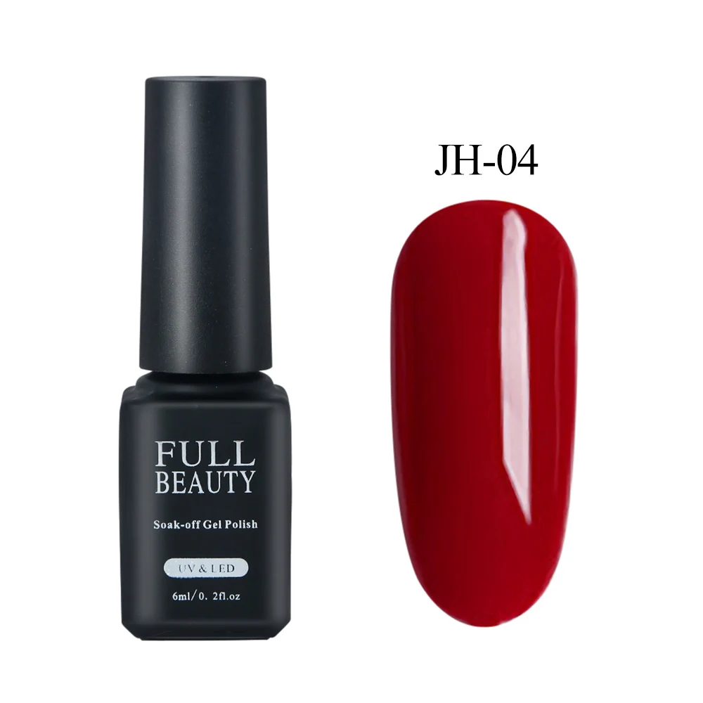 6 мл красный лак, Гель-лак для ногтей, серия винно-красного цвета, лак для ногтей, УФ-гель, долговечный, сделай сам, салонный набор, маникюрный LYJH01-12 - Цвет: JH04