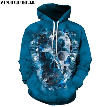 

Ice Skull Hoodies Sweatshirts Men Tracksuits 3d Pullover Hooded Sweatshirts Autumn Coat Streetwear Cloth Drop Ship ZOOTOP BEAR