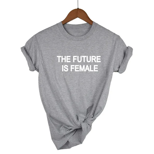 THE FUTURE-женская футболка с принтом из хлопка, Женская Повседневная футболка с коротким рукавом для женщин, летняя футболка с круглым вырезом - Цвет: Light Grey-W