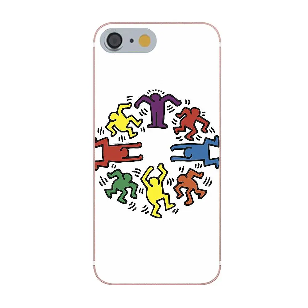 Keith Haring Art для HTC Desire 530 626 628 630 816 820 One A9 M7 M8 M9 M10 E9 Plus U11 Moto G G2 G3 Мягкий ТПУ