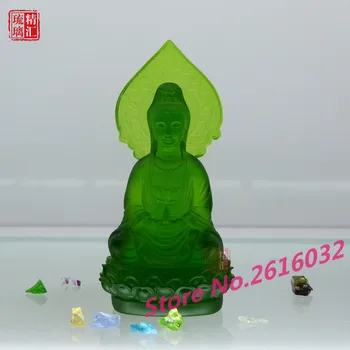 

Glaze Guanyin glaze backlight Avalokiteshvara trumpet coloured glaze Buddha statue of Buddha #2005