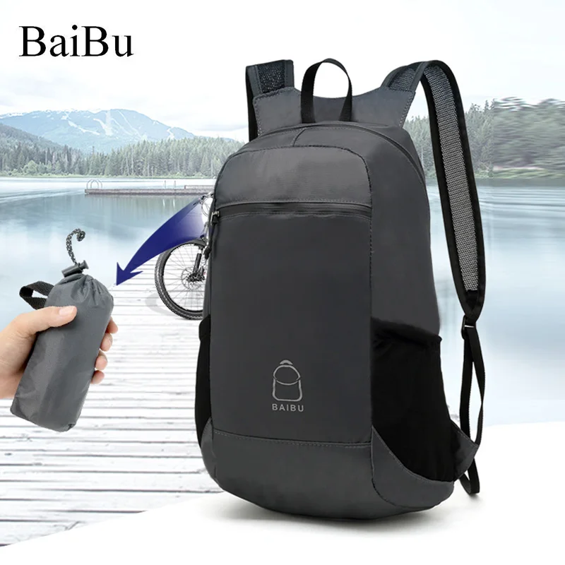 

Men Backpack Ultra-light Portable Foldable Travel Bag Pack Waterproof Wear-resistant Large Capacity Storage Bagpack Schoolbag