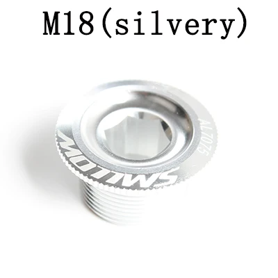 M18(silvery) Зубная пластина крышка Кривошип винт крышка M15 M18 M20 MTB шатун для велосипеда Крышка алюминиевый BMX NRoad велосипедный фитинг 9 цветов - Цвет: M18(silvery)