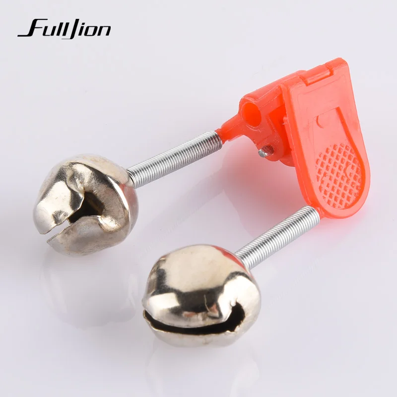 Fulljion 2 قطع الأسماك أجراس إنذار صندوق معالجة الصيد ليلة الصيد قضيب تعويم التوأم اجراس حلقة Pasca الصيد أداة التبعي