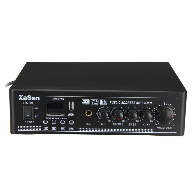 

MINI Hifi Bluetooth Power Amplifier Audio Input USB/SD Card/FM Radio 2 Channel Amplifier Protable Wireless Audio Player