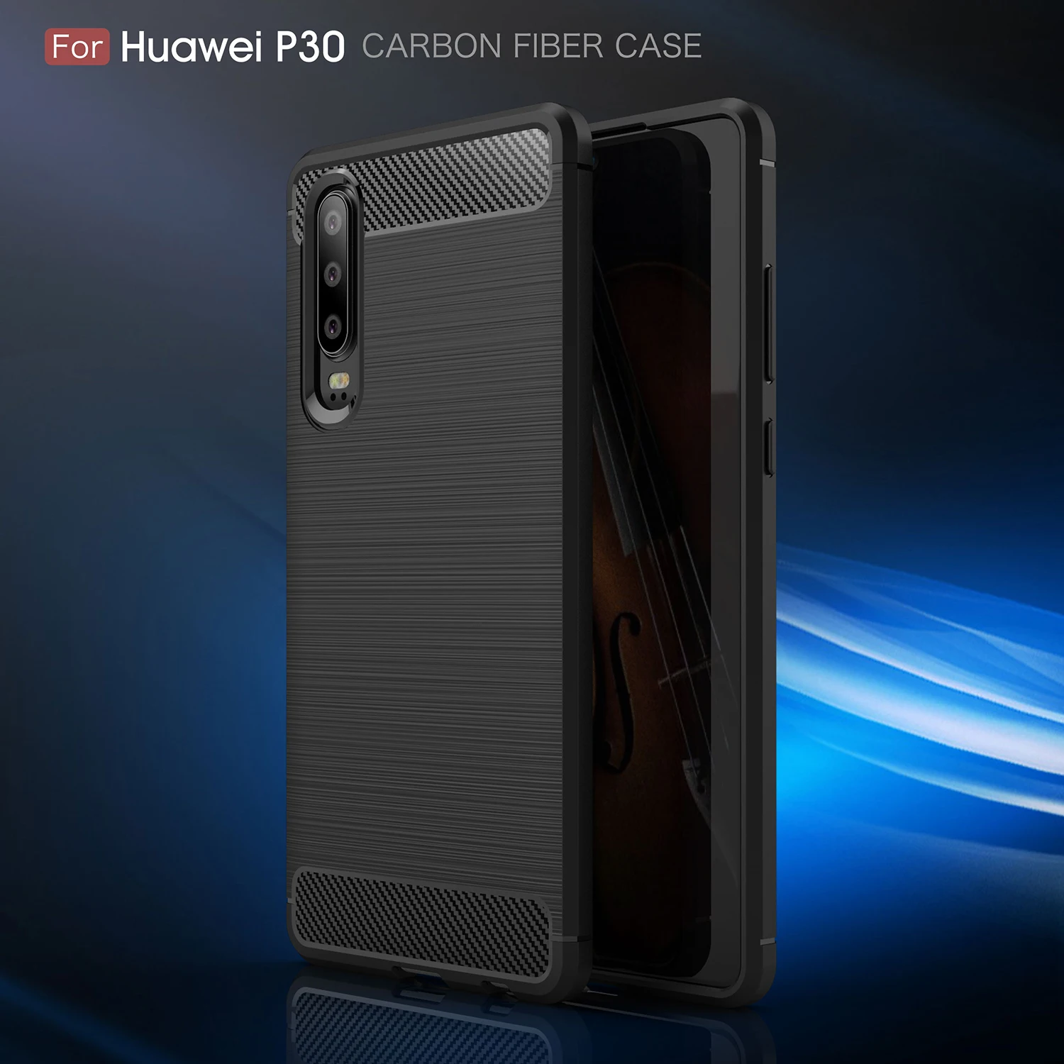 

Silicone Case For Huawei P30pro/ P30 lite/ P30/ Y7 2019/ Y9 2019 Case Soft Carbon Fiber Phone Case Coque
