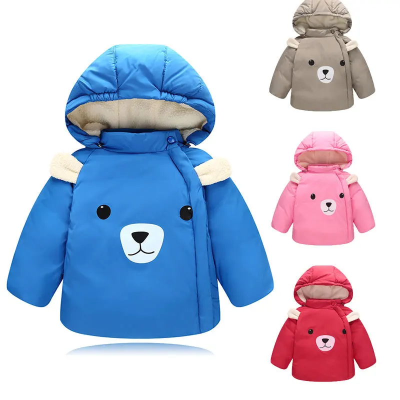 

Girls and boys cute children winter coat detachable cap winter outerwear Inclined zipper design fashion coat