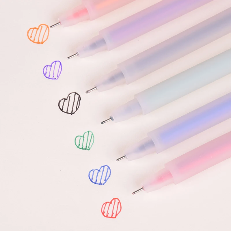 

1 X Simple design Transparent frosted student gel pen school office supplies pen material escolar stationery canetas papelaria