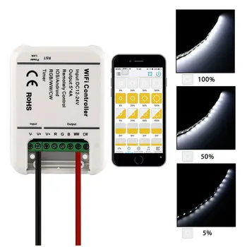 

5-in-1 LED controller wifi mobile phone remote control controller RGB lamp with light bar module colorful controller