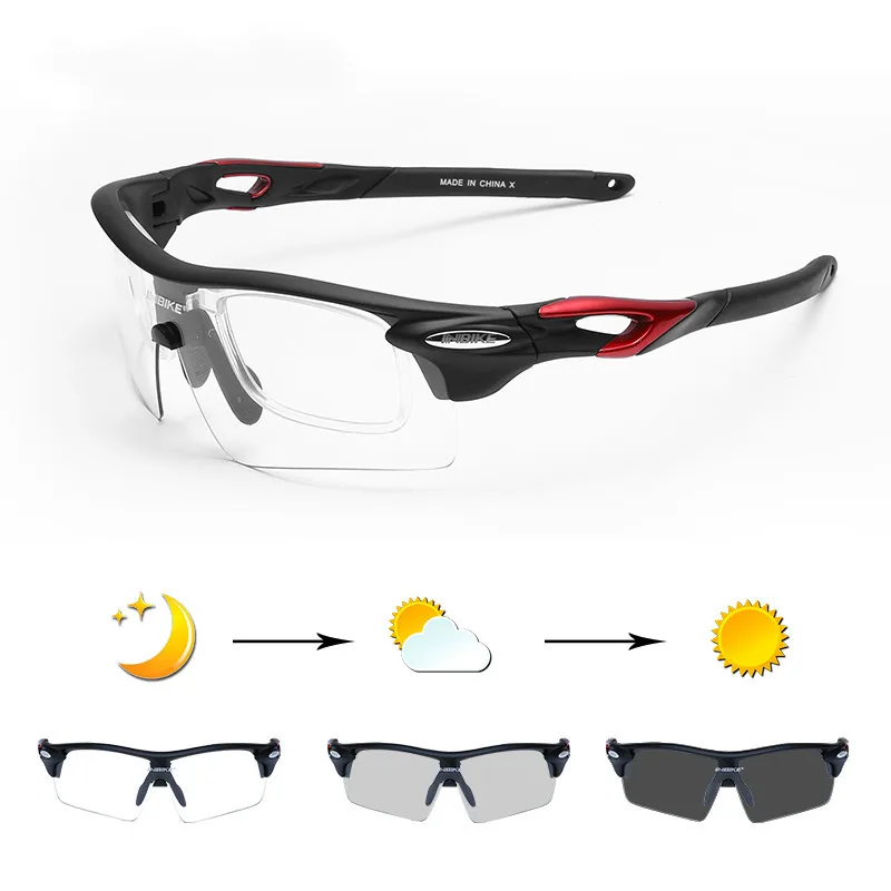 Photochromic Sports Eyewear Windproof Cycling Glasses MTB Road Bike