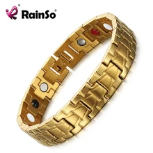 Rainso, исцеляющий магнитный браслет для мужчин/женщин, 316L, нержавеющая сталь, забота о здоровье, Ele для мужчин, ts, золотой браслет, ручная цепочка для мужчин