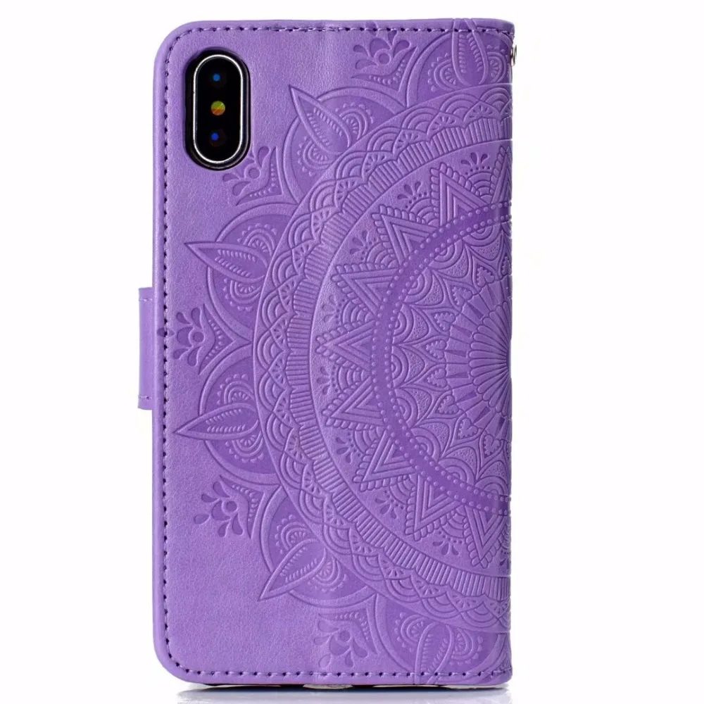 Роскошный чехол для iPhone X XS XR Max с 3D тиснением кожаный кошелек магнитный держатель