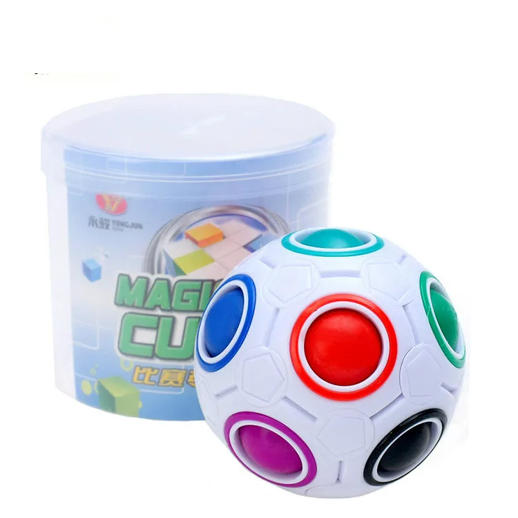 

2018 1Pc Creative Magic Cube Speed Rainbow Puzzles Ball Football Educational Learning Toys for Children Adult Kids Toys
