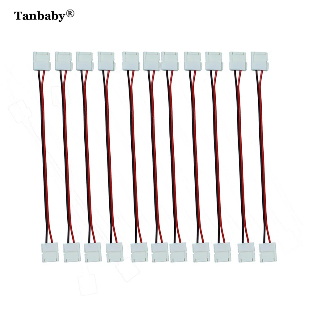 

Tanbaby 20pcs * 10MM 2Pin LED Connector Non-soldering For Single Color LED Strip Light 5050 Two Connectors Adapter Easy Connect